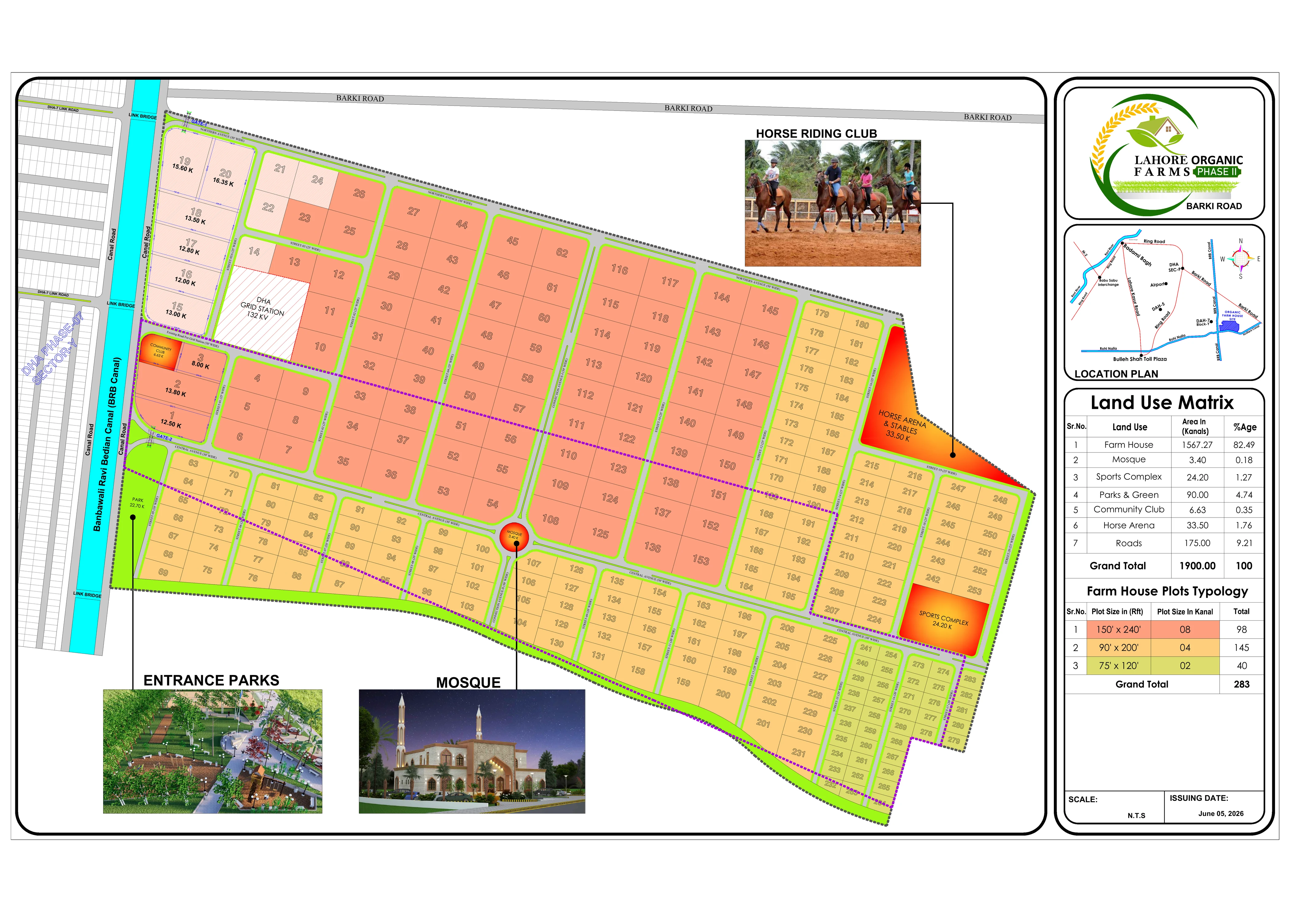 Large zoomable master plan for Lahore Organic Farm Houses Phase II